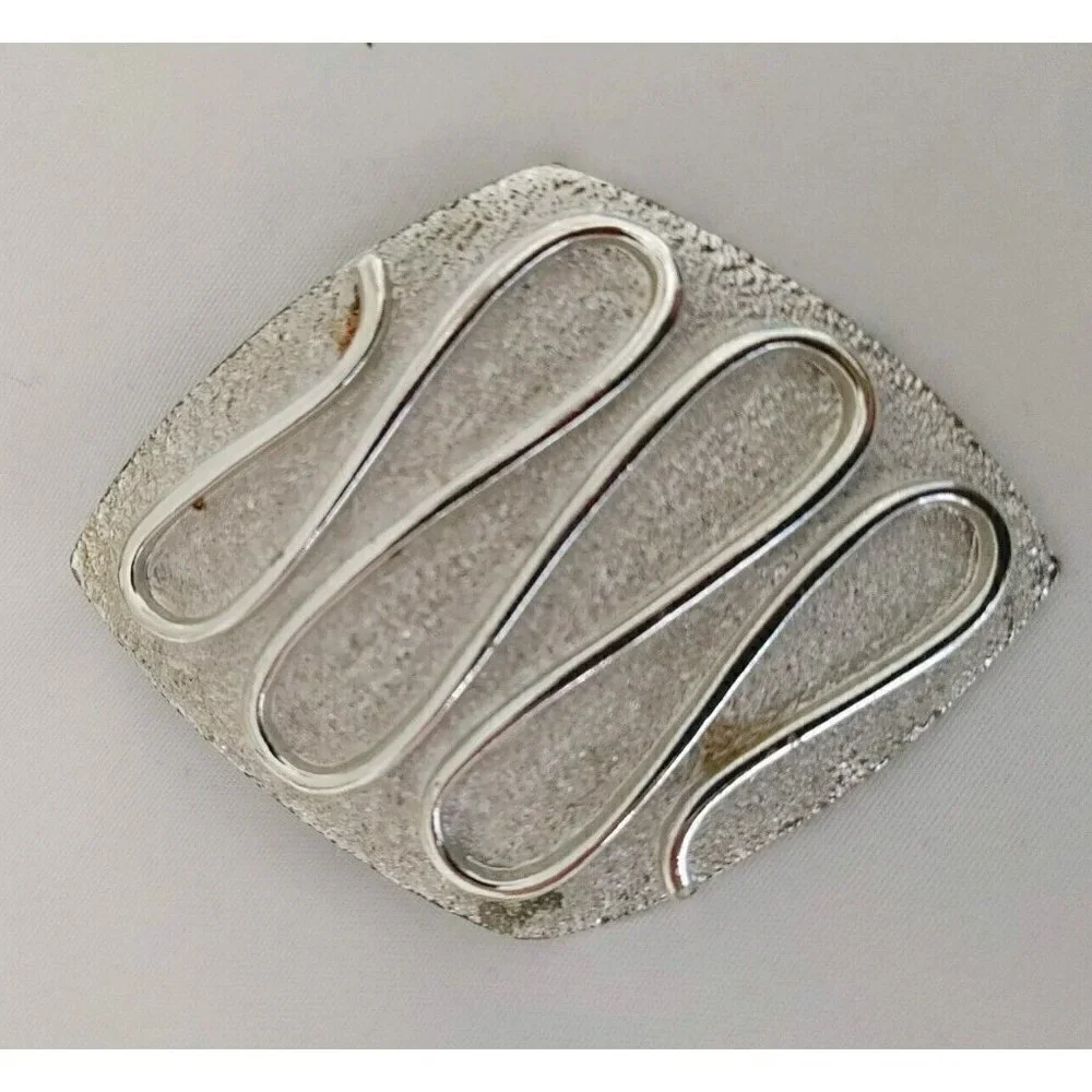 Vintage Sarah Coventry 3 Piece Silver Panel Bracelet Pendant/Pin Clip Earrings